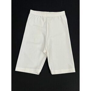 Vintage The Body Co Women's S Shiny Nylon Lycra Bike Shorts White 8" Inseam